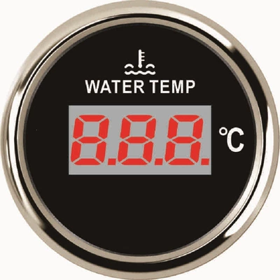 52mm Digital Thermometer Water Temperature automobile instrument - silver-edge-black-bottom