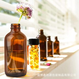Available in stock with cover 240ml ounces brown glass reagent bottle oil bottle 8oz brown Boston bottle