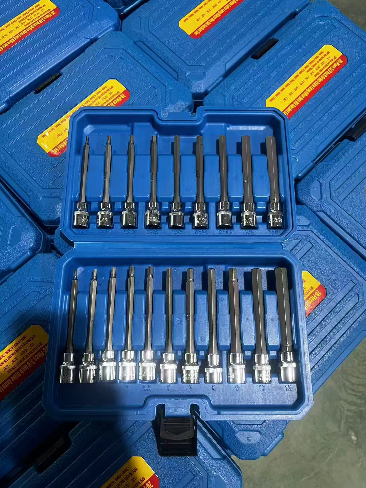 Juego de llaves de vaso hexagonales de 1/2 pulgada, extensión de broca hexagonal, vaso de broca de presión de 12 puntas, juego de vasos hexagonales