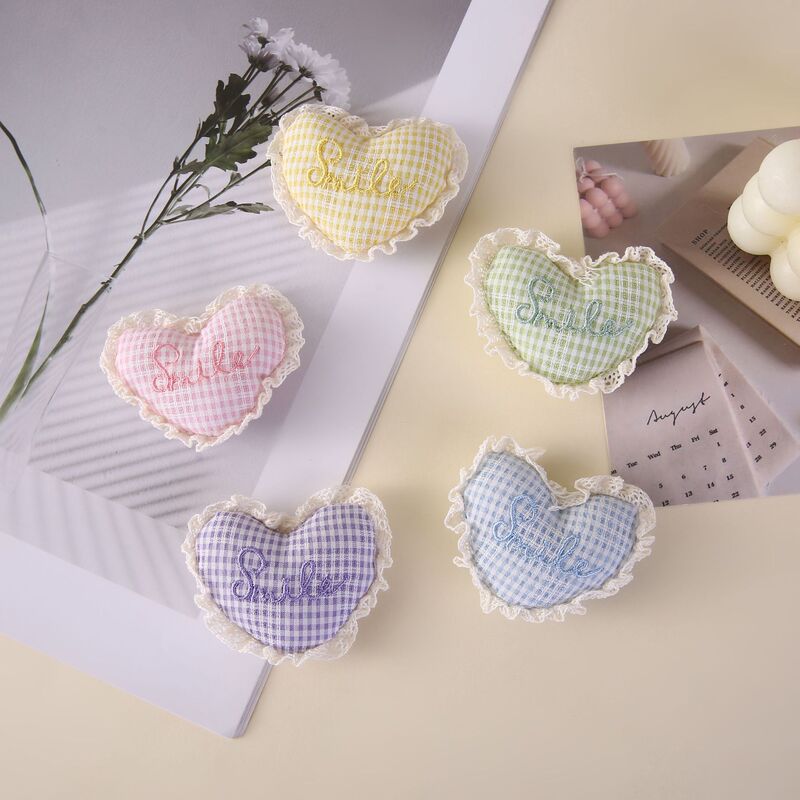 Lace Plaid Heart Accessories DIY Brooch Hair Accessories Hat Bag Keychain Letter Heart Hole Shoe Accessories