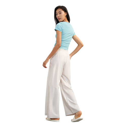 SZ Spring New Women's Loose Long Pants with Pockets Zipper High-waisted Straight Leg Wide-leg Pants Cool Sensation Quick-dry Sport Pants