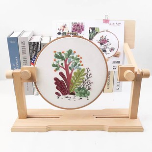 Qingfei Household Adjustable Multifunctional Beech Desktop Embroidery Stand Cross-Stitch Embroidery Stand Universal Bed