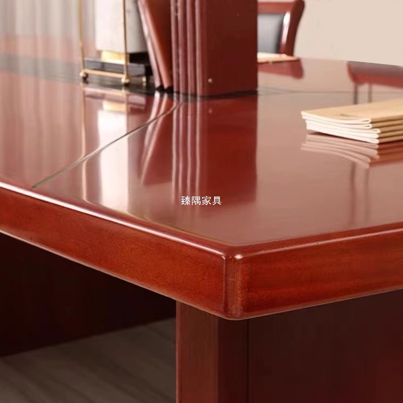 Mesa de reuniones simple china pintura rectangular madera maciza mesa de negociación de recepción de negocios sala de reuniones de oficina combinación de mesa y silla