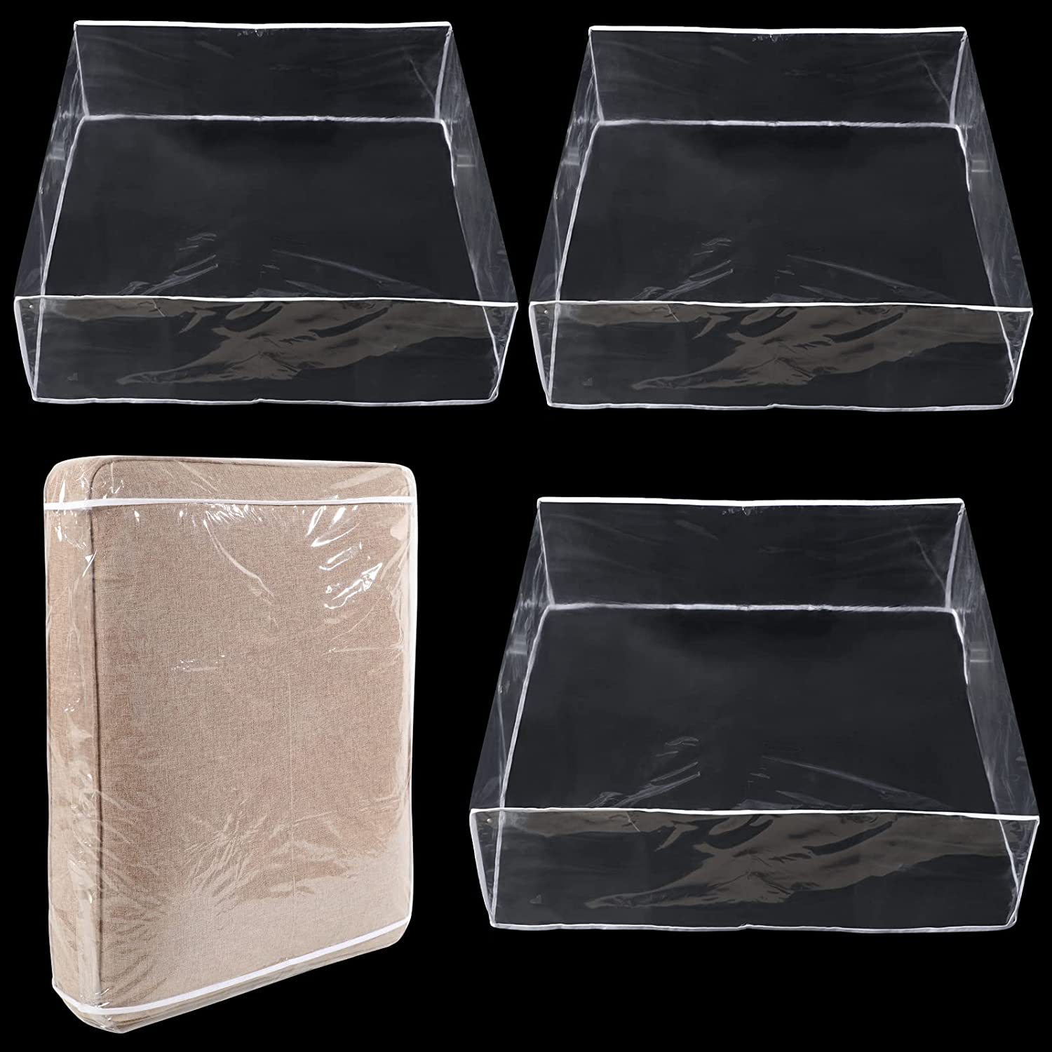 Transparent Easy Wipe PVC Sofa Cushion Protective Cover Waterproof Oil and Scratch Resistant PVC Cover Easy Clean Sofa Protection