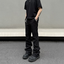同款马吉拉西裤cleanfit黑色垂感休闲裤男直筒微喇vibe裤子美式高