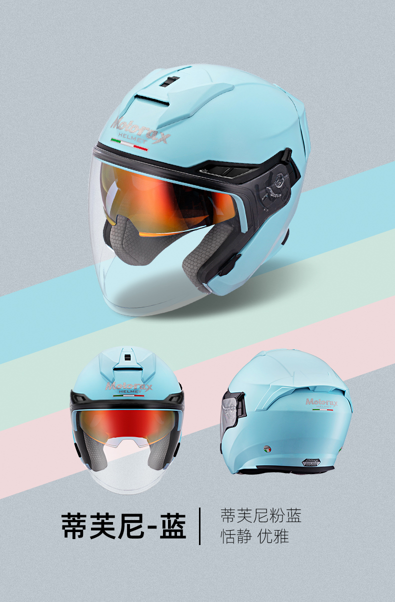 Motorax S30 Motorcycle Helmet Half Helmet Summer Scooter Bluetooth Dual Lens