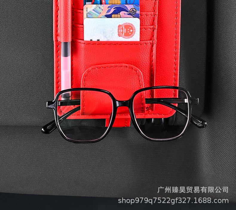 Car Sun Visor Storage Holder Multifunctional Car Glasses Holder Card Business Card Certificate Holder Bills Interior Storage Bag