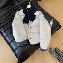 【送围巾】时尚潮流感棉衣服女装新短款彩虹扣韩版袄宽松冬季外套