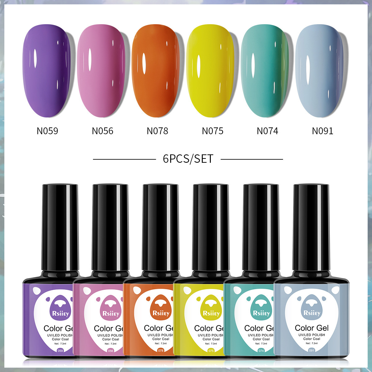 6-color nail polish glue suit popular color painted glossy cat eye UV phototherapy glue for nail salon