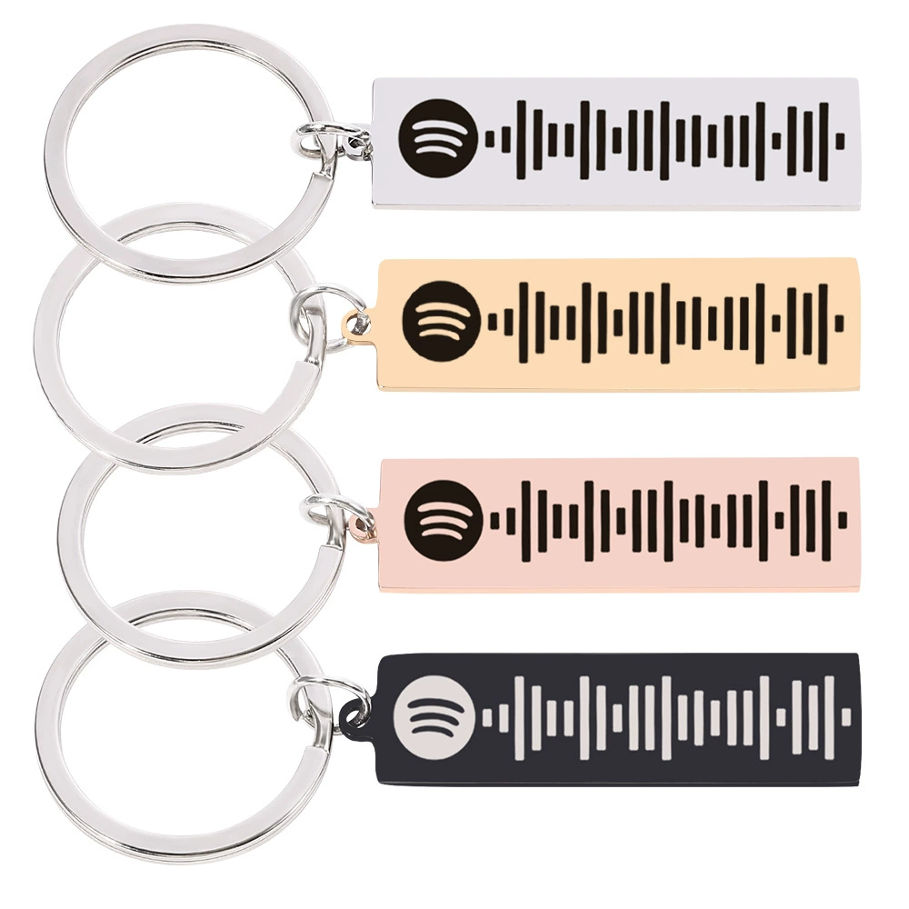 Male And Female Keychain Personality Laser Engraved Stainless Steel Keychain