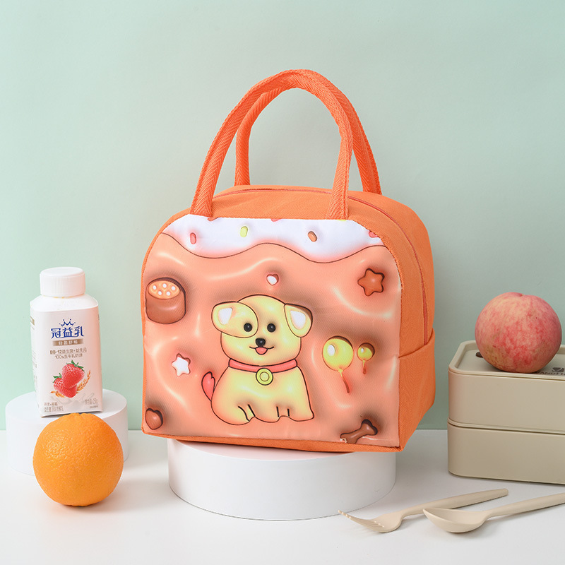 Bolsa de almuerzo de dibujos animados 3D bolsa de aislamiento térmico portátil para niños bolsa de almuerzo de dibujos animados lindo de tela Oxford bolsa de almuerzo de Estudiante