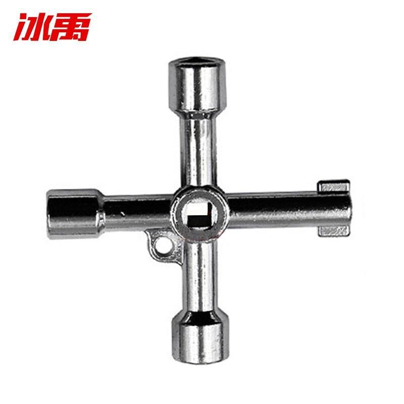 冰禹 十字三角钥匙扳手 配电箱水表阀门方孔圆孔钥匙 B款双面
