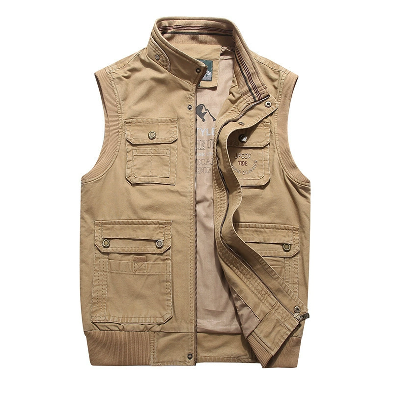 Осенний жилет для фотографий, мужской тонкий жилет, весенне-осенняя куртка без рукавов в стиле милитари, жилет с несколькими карманами больших размеров, рабочая куртка