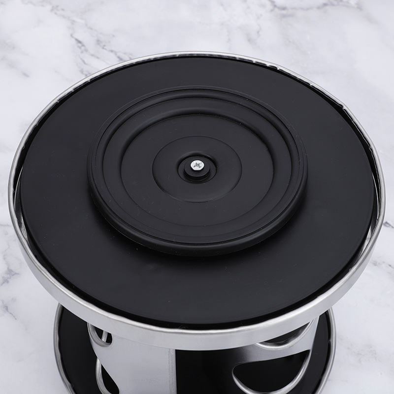 Venta al por mayor de acero inoxidable giratorio estante de condimento cocina torre tipo comino pimienta condimento botella especias condimento caja de almacenamiento traje