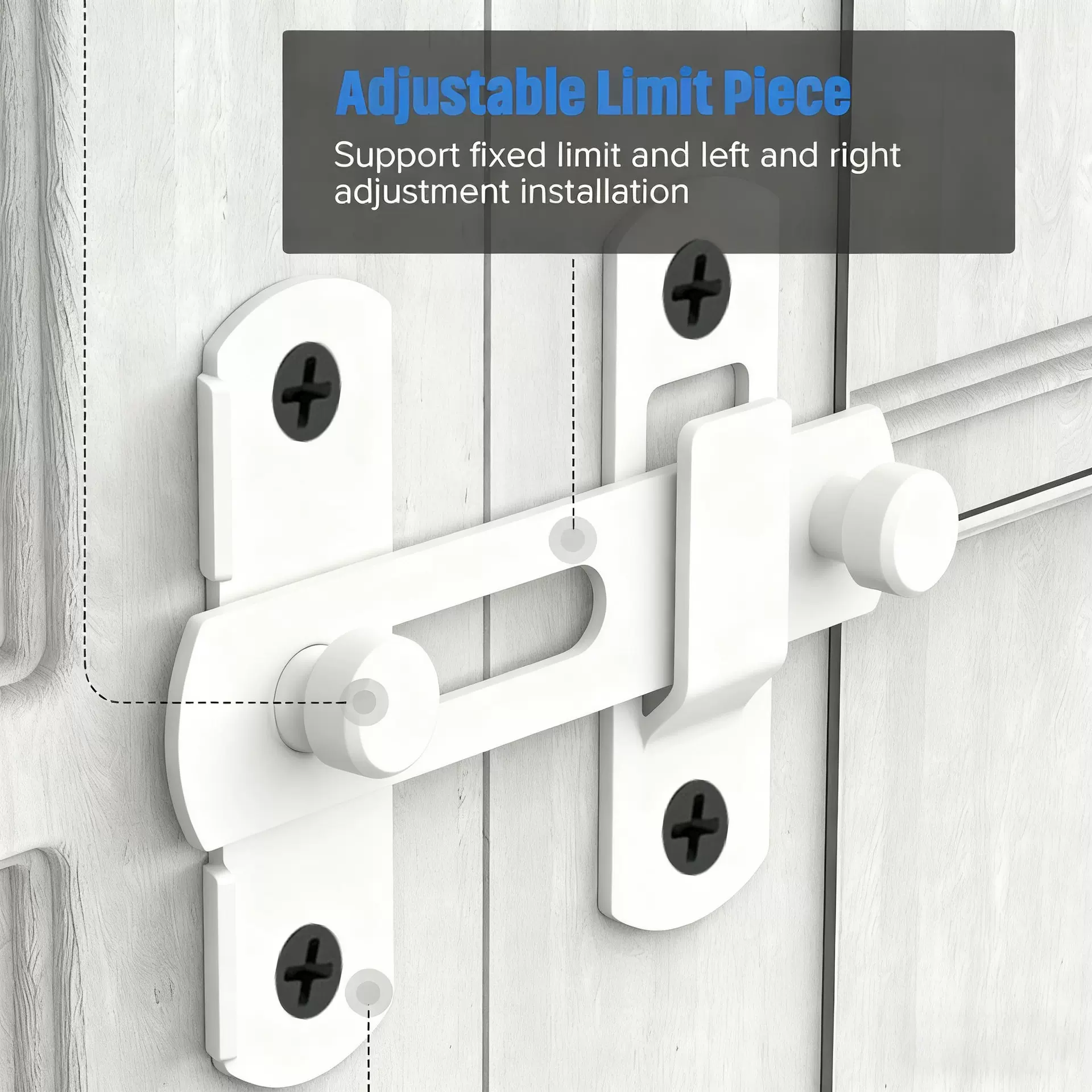 白色门扣不锈钢栓闩铁笼插销锁现代黑色宠物笼门谷仓移门搭锁门扣