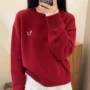 女士圆领打底撞色毛衣