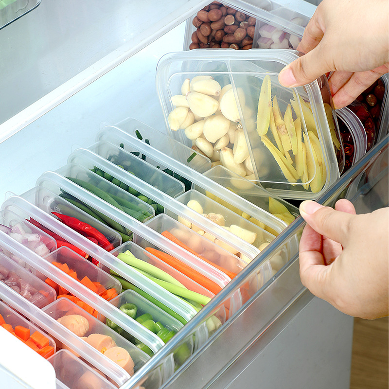 Refrigerador de hendidura estrecha caja de preservación casera de carne congelada dividida caja de alimentación de gran capacidad caja de congelación