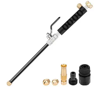 water jet high pressure water gun – Car cleaning tools - set-of-18-electroplated-black-water-gun-long-nozzle-black-quick-connector