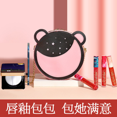 【爱礼一万年】创意唇釉套盒彩妆套盒丝绒哑光唇釉管气垫双头眉笔|ru