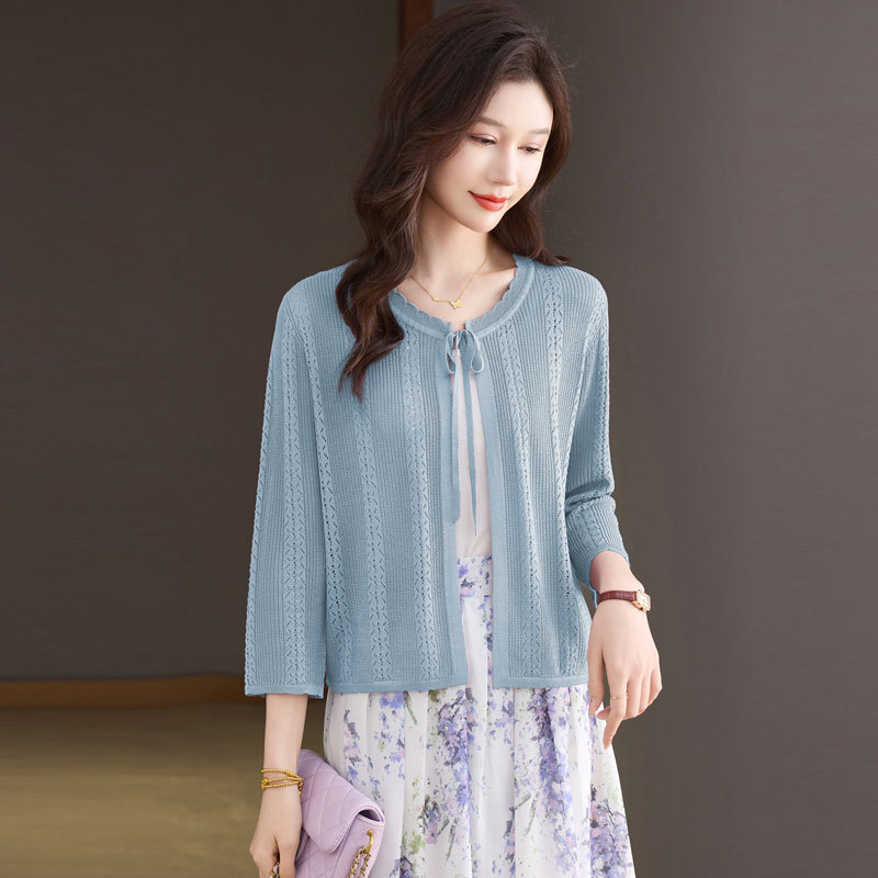 Knitted summer thin cardigan