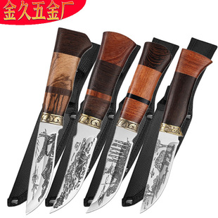 Foreign trade hand meat knife meat knife stainless steel portable tactical meat knife picnic knife steak knife outdoor survival knife