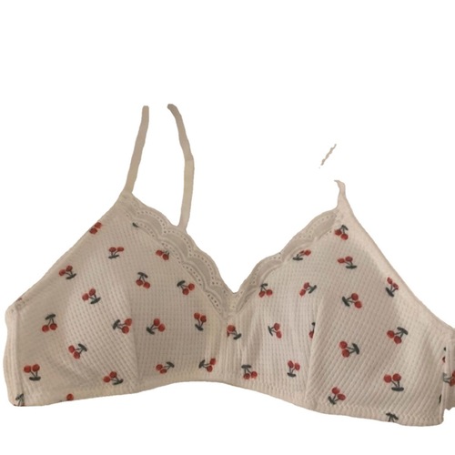 Japanese simple seamless glossy solid color girl underwear student summer big breasts showing small breasts push-up bra women's thin section