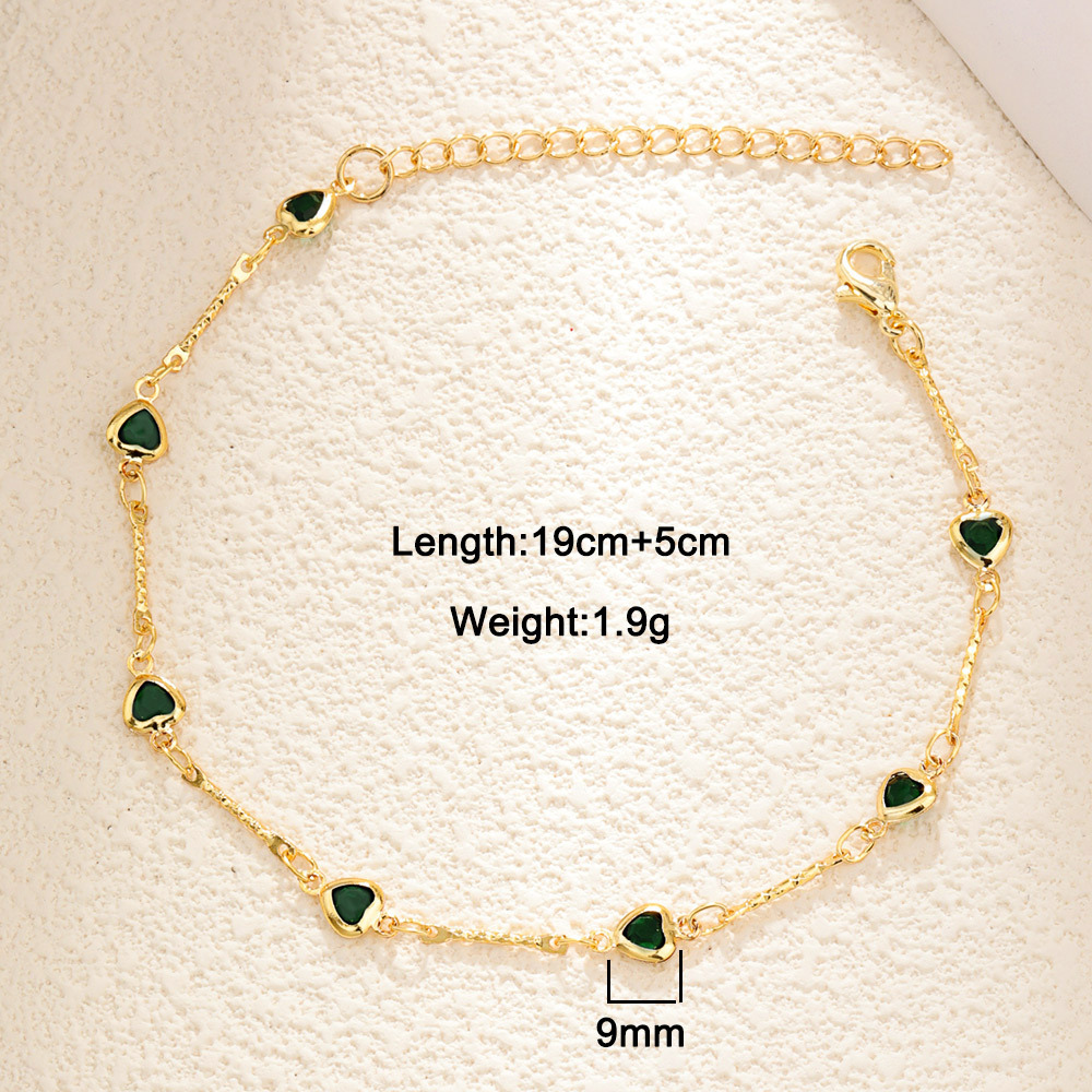 Business, Banquet, Street Occasion Copper Inlay Geometric Heart Shape Zircon Bracelets