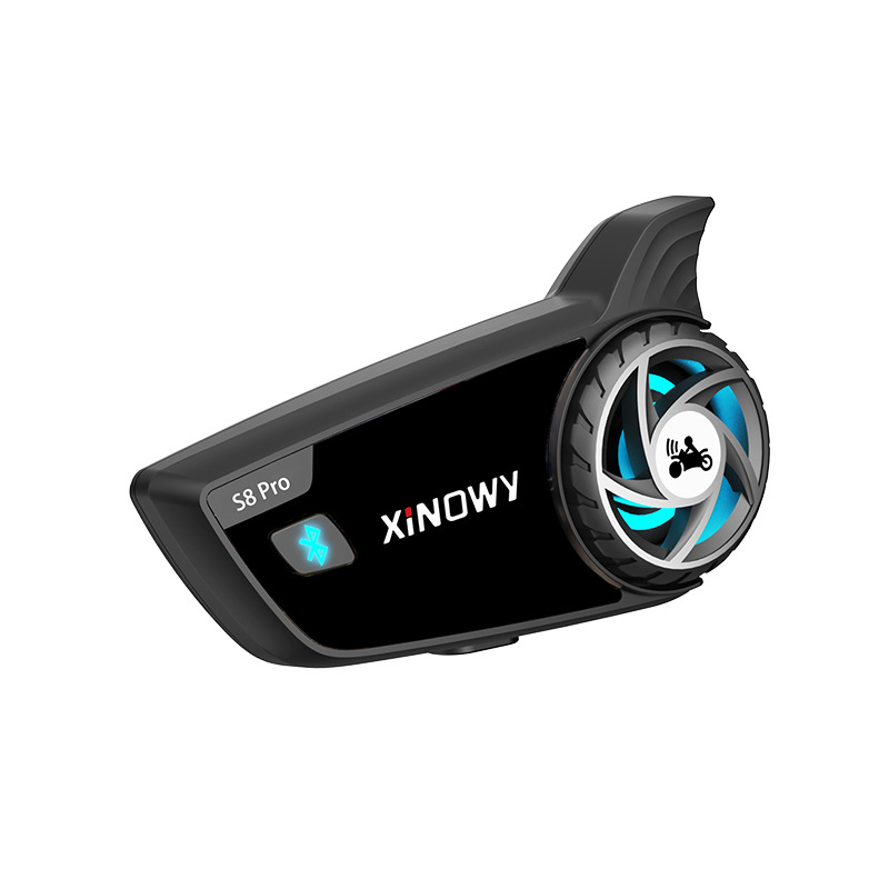 Xinowy Helmet Bluetooth Headset for 8 People with Simultaneous Intercom, Motorcycle Helmet Intercom Bluetooth Headset, Waterproof, Cross-Border
