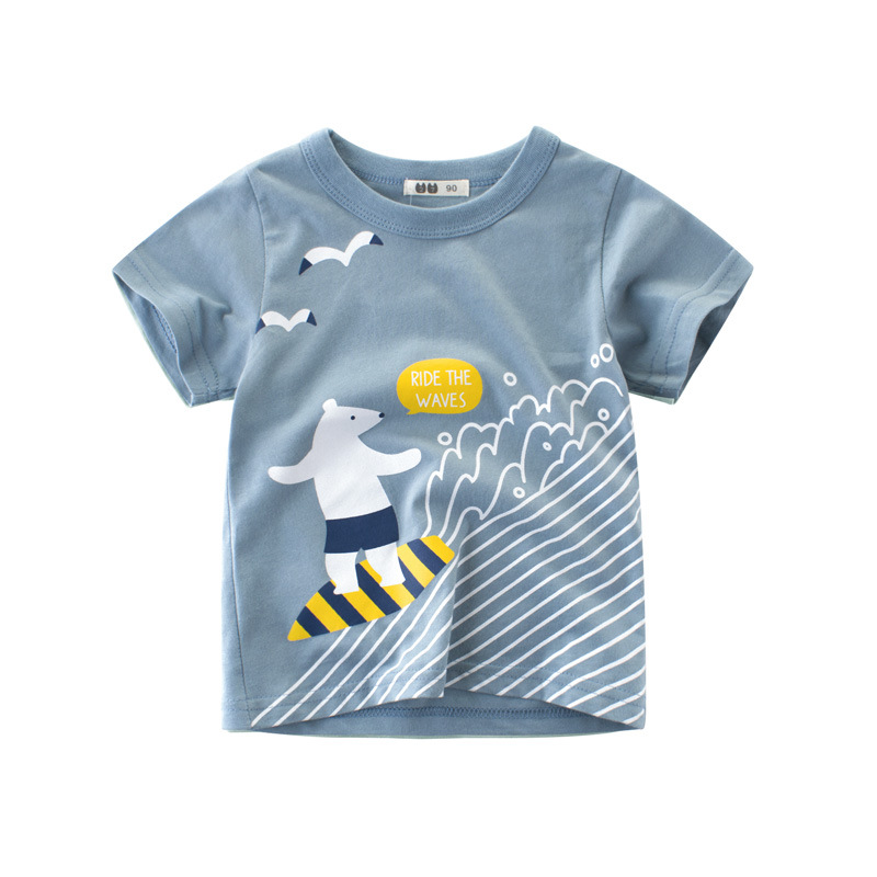 27 niños Camiseta de manga corta para niños ropa de bebé ropa de verano para niños camisa de estilo coreano ropa para niños suministro transfronterizo al por mayor