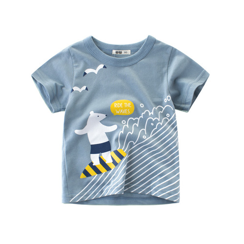 27kids children's short-sleeved t-shirt, baby clothes, boys' summer shirt, Korean children's clothing wholesale cross-border supply