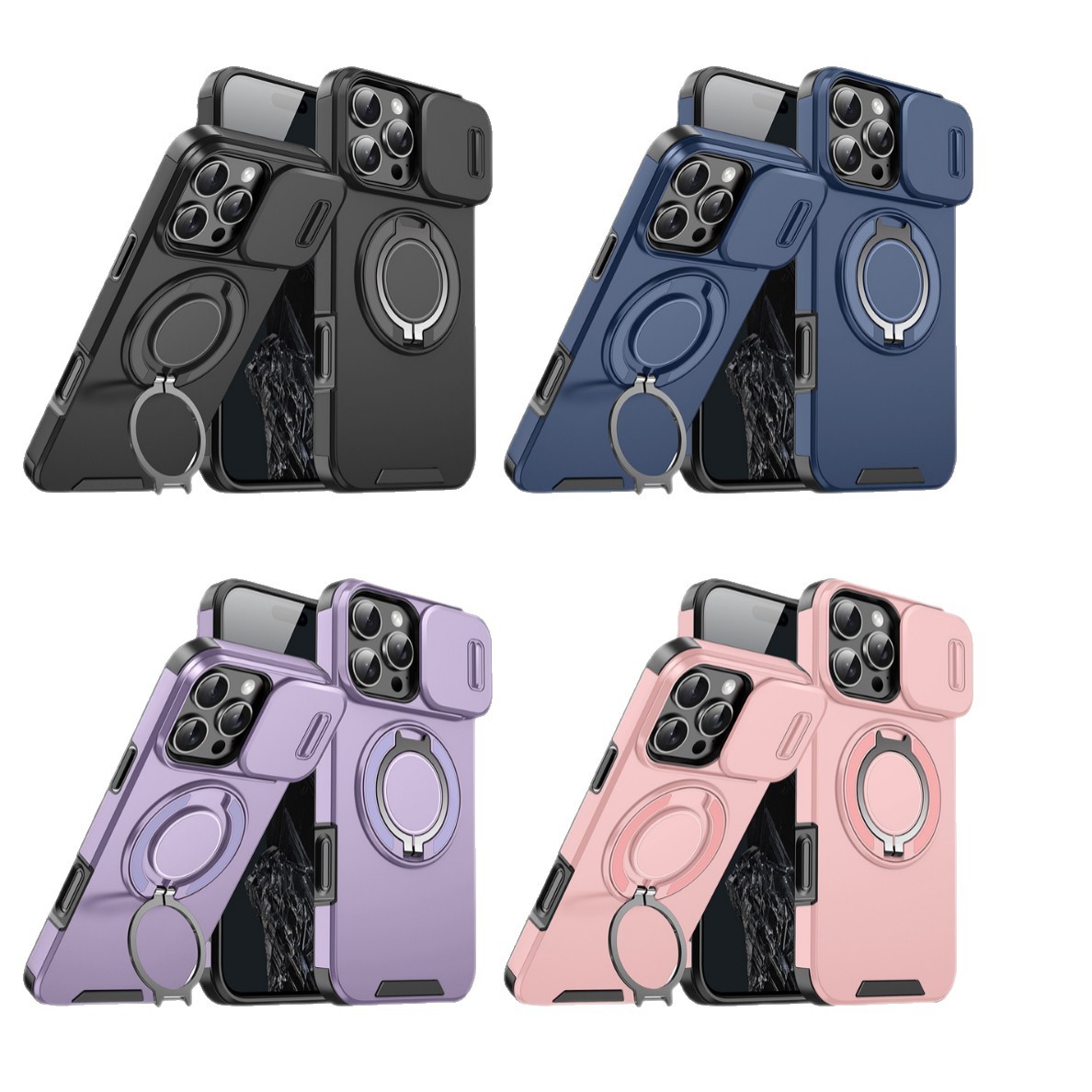 Compatible With IPhone 17 Max Lingke Phone Case 16 Pro Push Window Stand 15 Shockproof 14 Protective Cover_voghion.com