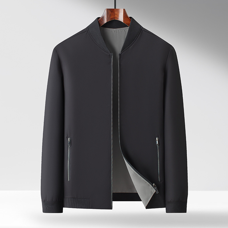 Reversible jacket for men, new spring and autumn model, baseball collar, high-quality, lightweight, red, suitable for middle-aged dads and wedding banquets Reversible jacket for men, new spring and autumn model, baseball collar, high-quality, lightweight, red, suitable for middle-aged dads and wedding banquets