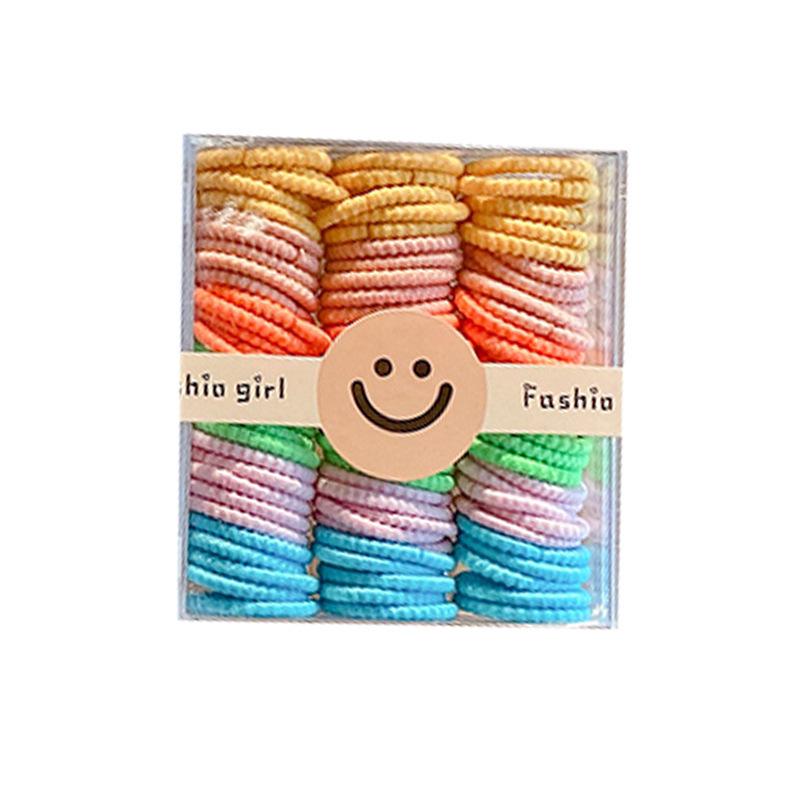 Bebés color caramelo de alta elasticidad pulgar anillo de cabello de niñas adornamiento de cabello de dopamina no daña banda de goma de cabello