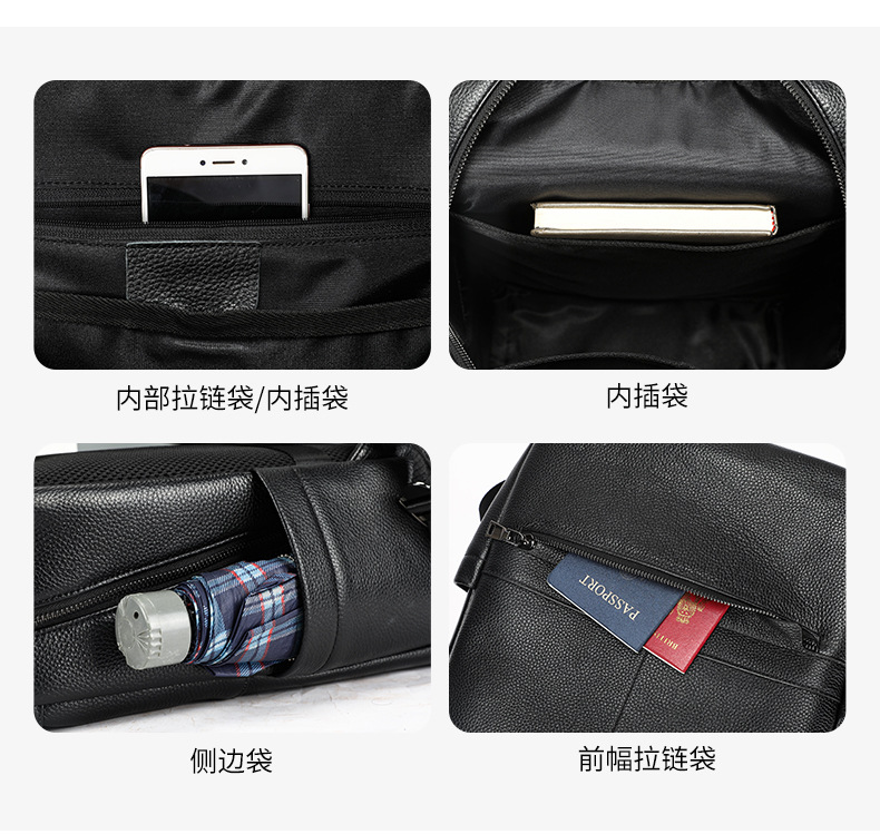 Ba lô nam công sở da bò cao cấp, đựng laptop 15 inch, dung tích lớn — 2348 Màu đen, 2349 màu đen, 2350 màu đen, 2351 Màu đen chi tiết 81