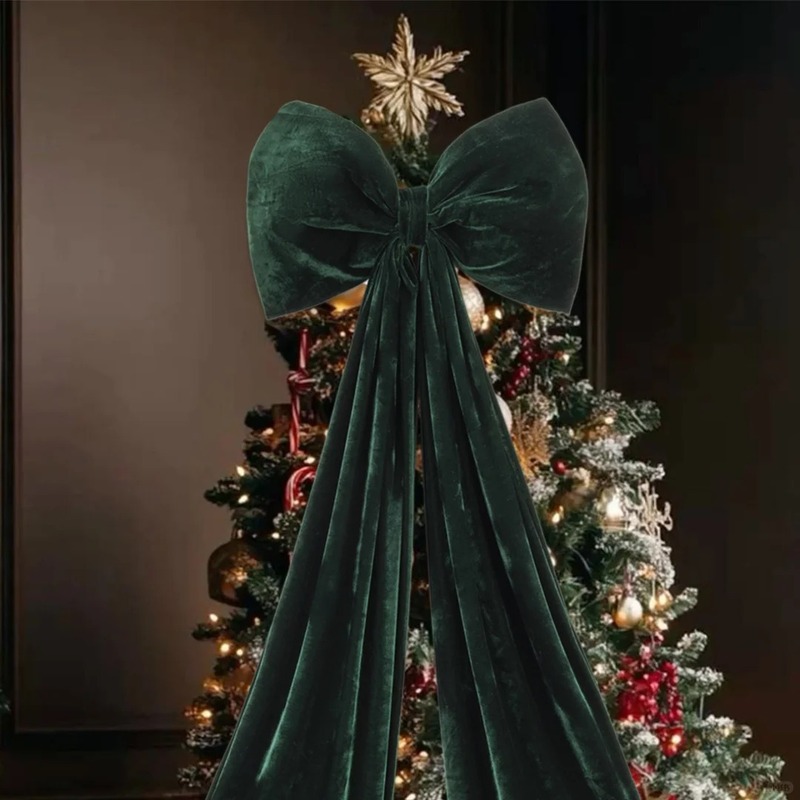 クリスマス特大ベルベットリボンクリスマス結婚式お祝いパーティークリスマスツリーウィンドウ玄関ドア装飾アレンジメント|undefined