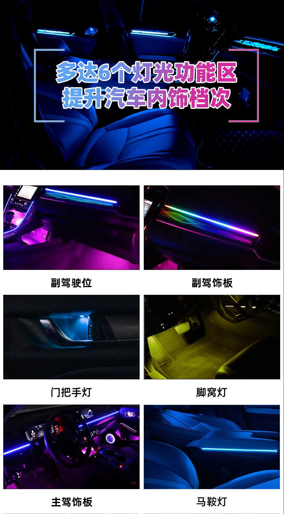 Car Ambient Lighting for Honda Civic 16-21 Interior Atmosphere Lamp