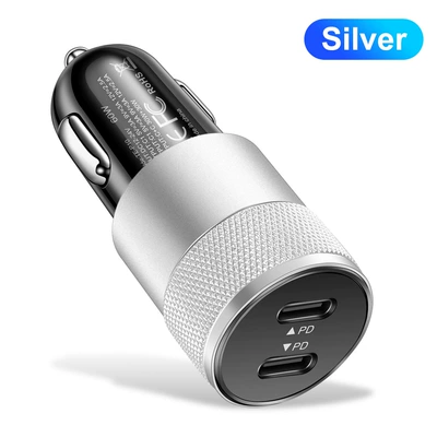 Mobil şarj cihazları, Quick Charge Car Charger - p10-60w-2pd-black-silver