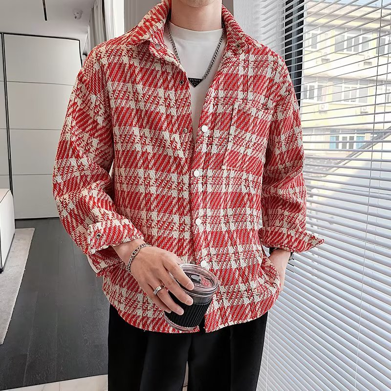 2024 nueva chaqueta de fragancia pequeña de moda para hombres otoño nueva versión coreana de la chaqueta de pareja suelta de alta gama de nicho