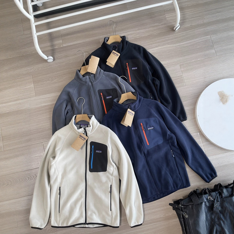 Autumn and winter P@ta outdoor warm fleece jacket with stand-up collar, suitable for both men and women