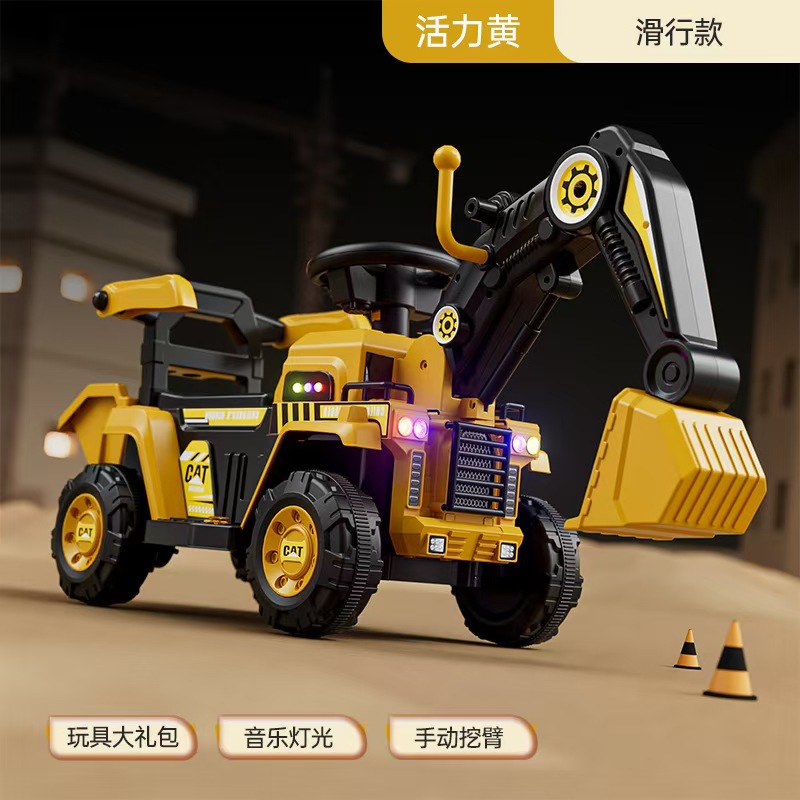 Nueva excavadora eléctrica de gran tamaño para niños excavadora para niños niños y niñas coche de ingeniería de control remoto coche de juguete de carga