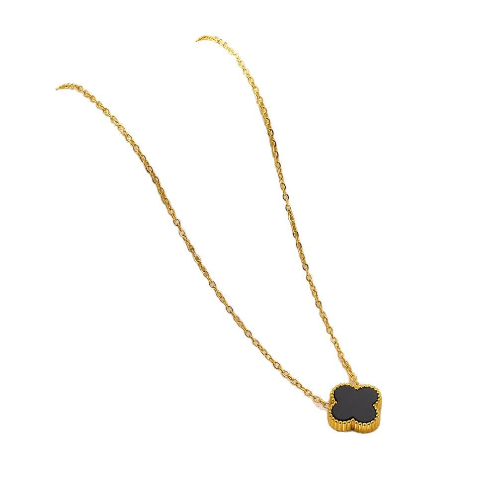 Transfronteriza venta caliente 18K oro de cuatro hojas collar de acero de titanio ligero de lujo no decolor joyería temperamento simple cadena de clavícula femenina