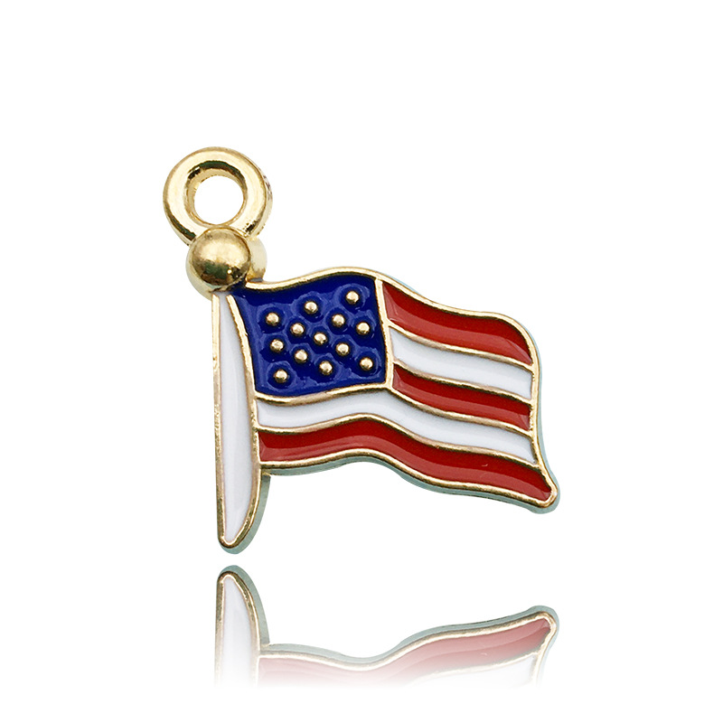 1 Piece 16 * 16mm Alloy American Flag Polished Pendant display picture 8