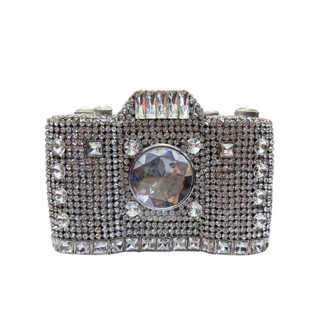 Cameracrystaleveningbag cámara transfronteriza diamantes bolsas de cena de fiesta de mano bolsa de mujer hebilla magnética dura