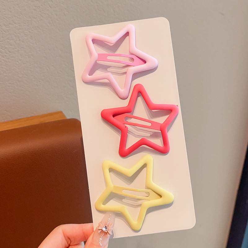 Caramelo de color estrella para niños pinzas de cabello chapa niñas lindas pinzas de cabello chapa niñas lindas caballo pequeño