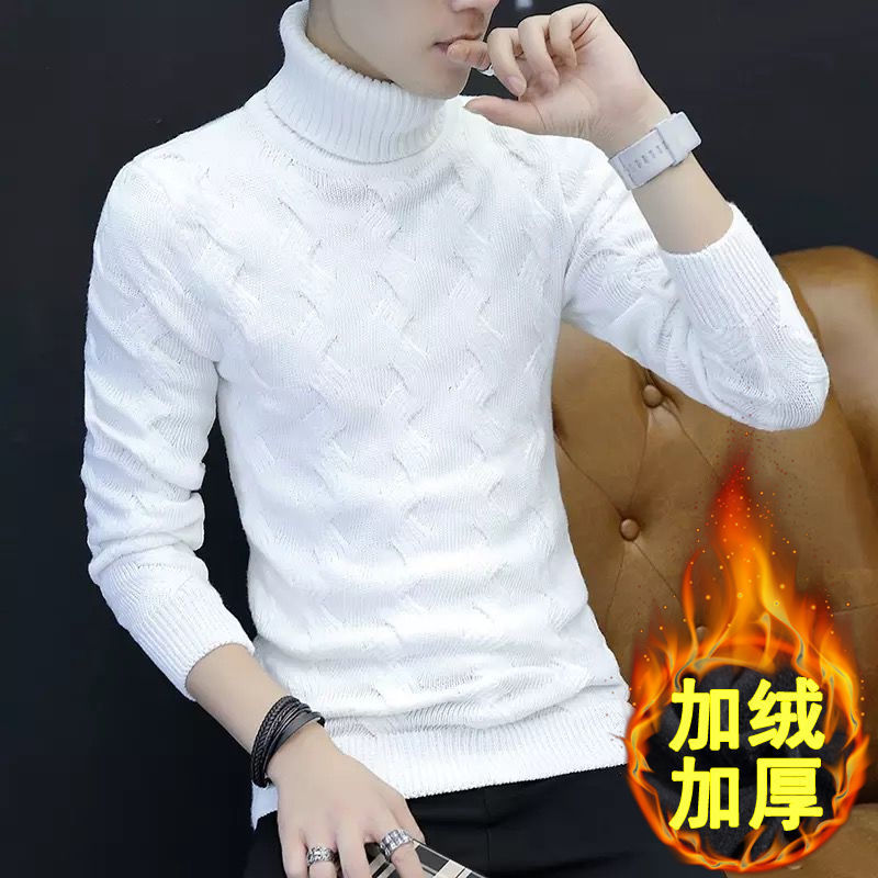 Trend base demi-season solid color keep warm knitted sweater