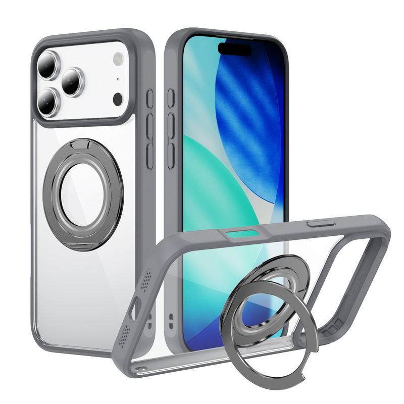 透明支点壳磁吸旋转支架适用苹果17手机壳防摔耐黄iphone16保护套|undefined