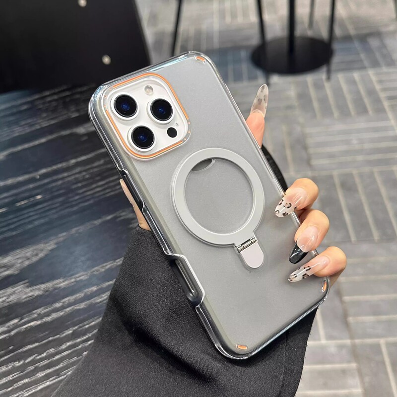 iPhone16 に適したカラフルなツーインワンつや消し携帯電話ケース磁気ホルダー Apple 15Promax 保護カバー 13|undefined