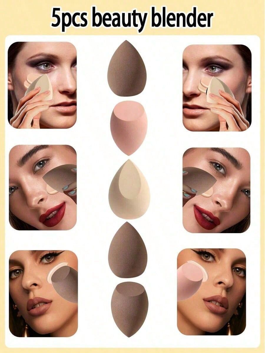 Esponja de Maquillaje en Forma de Gota Grande, Material Hidrofílico Sin Látex, Uso Seco y Húmedo, para Maquillaje image 45