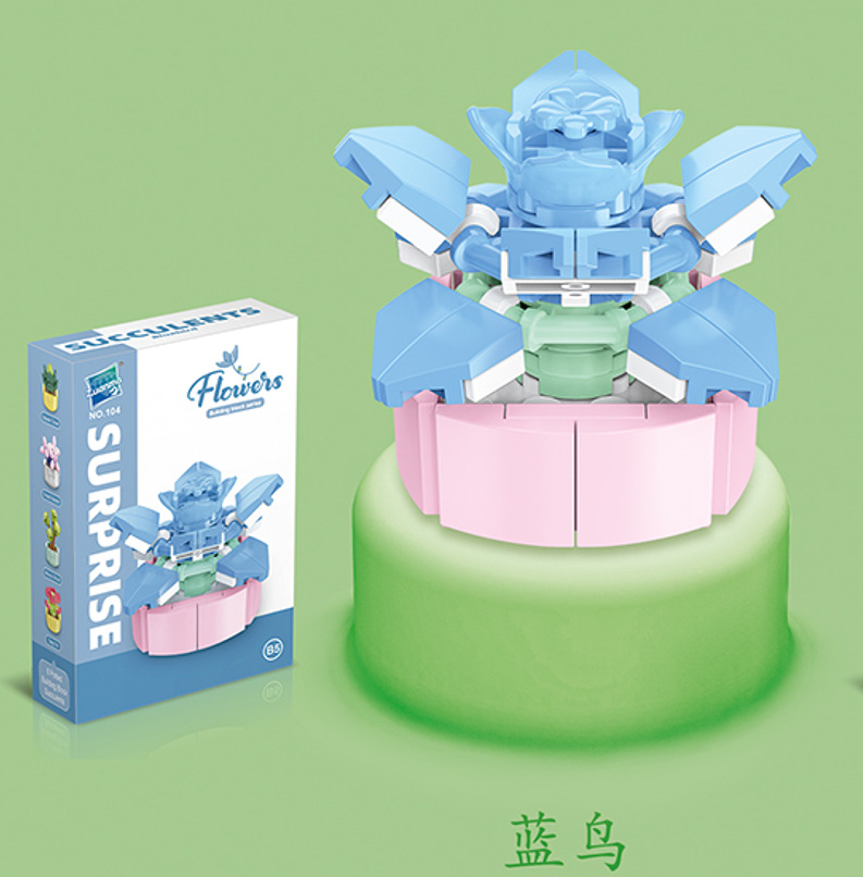 Diamante caballo bloques de construcción flor suculenta olla creativa ramo decoración compatible con Lego niños pequeñas partículas ensambladas juguetes al por mayor