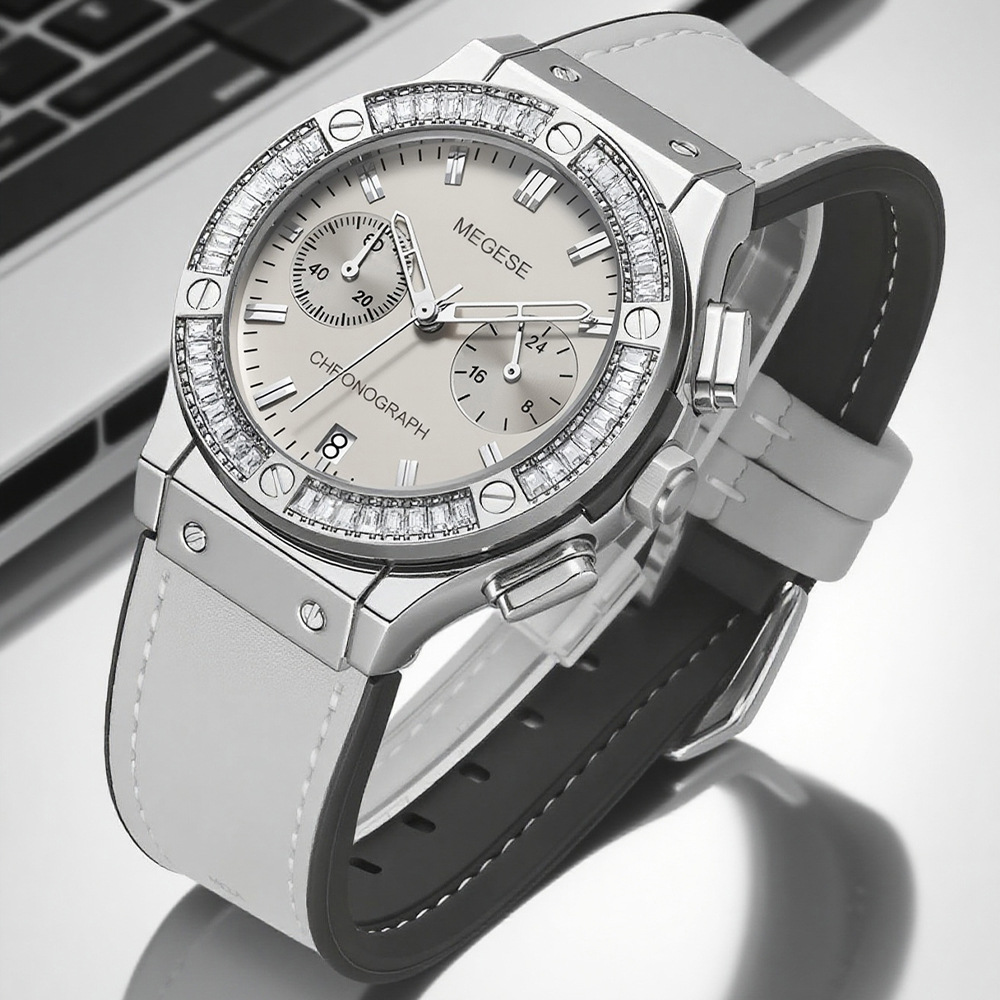 Bobobird Italian Light Luxury Brand Watch with Diamonds, Quartz Watch, Fashionable Decorative Trendy Women's Watch, Alloy